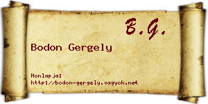Bodon Gergely névjegykártya
